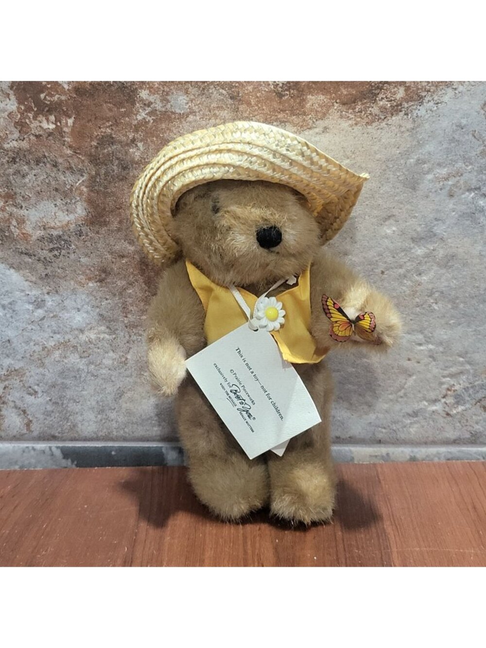Vintage Boyds Bears Brooke Heart To Heart Collection Plush Bear Butterfly Straw